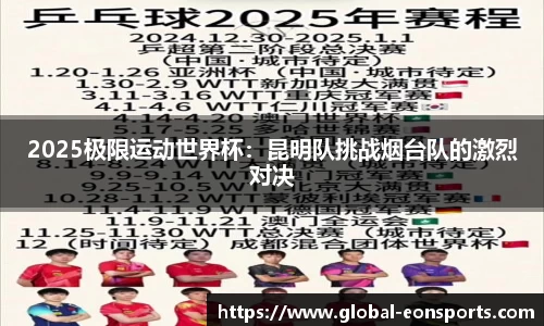 2025极限运动世界杯：昆明队挑战烟台队的激烈对决